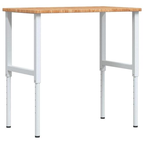 Arbejdsbænk 100x60x(71,5-98) cm massivt egetræ rektangulær