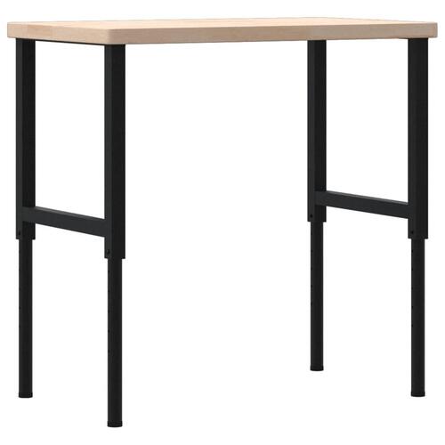Arbejdsbænk 100x60x(73-99,5) cm massivt egetræ rektangulær