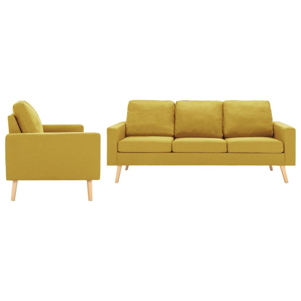 2 personers sofa stof gul