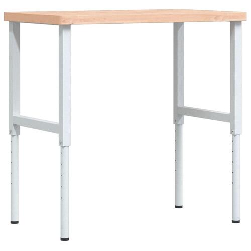 Arbejdsbænk 100x60x(73-99,5) cm massivt bøgetræ rektangulær
