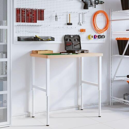 Arbejdsbænk 100x60x(73-99,5) cm massivt bøgetræ rektangulær