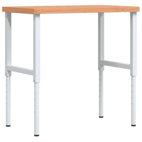 Arbejdsbænk 100x60x(73-99,5) cm massivt bøgetræ rektangulær