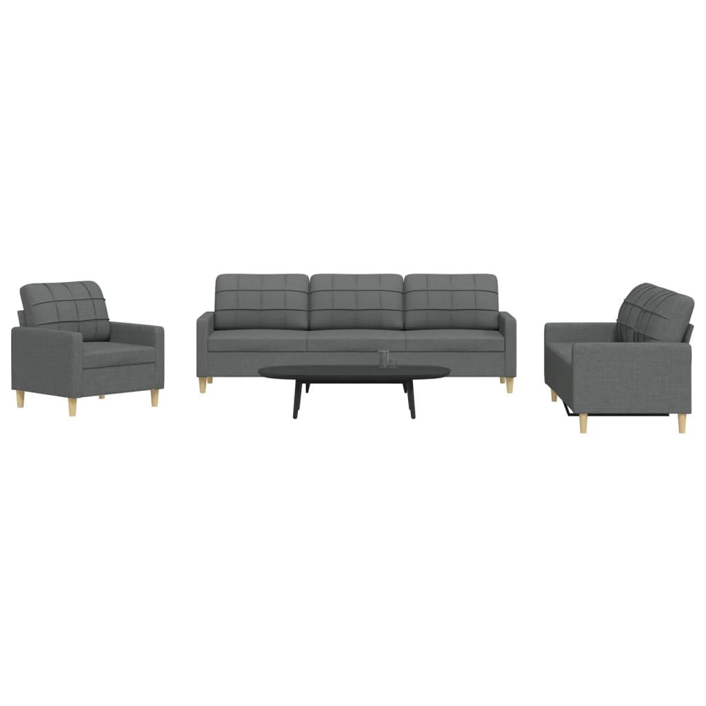 3 personers sofa stof mørkegrå