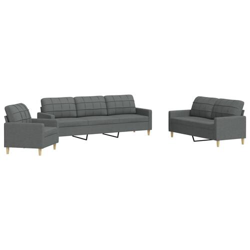 3 personers sofa stof mørkegrå