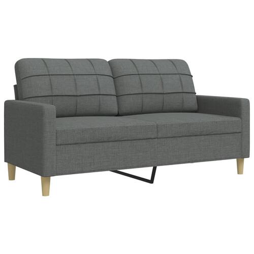 Sofasæt 4 dele med fodskammel og pyntepuder stof lysegrå