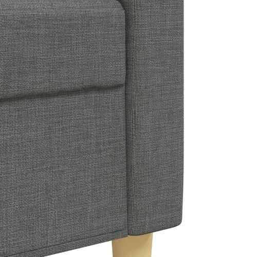 Sofasæt 4 dele med fodskammel og pyntepuder stof lysegrå