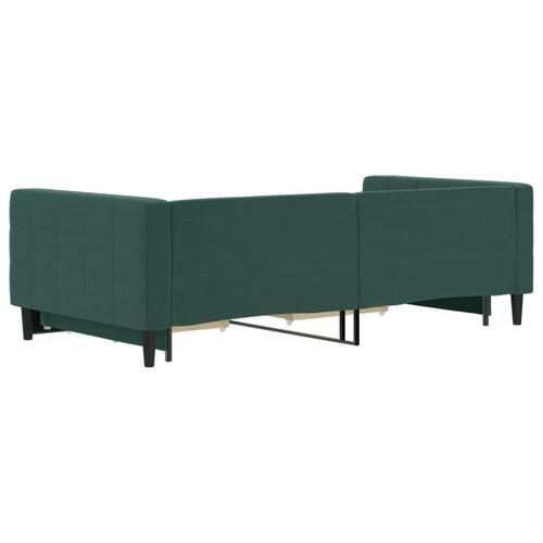 Daybed med udtræk og skuffer 100x200 cm velour mørkegrøn