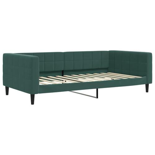 Daybed med udtræk og skuffer 100x200 cm velour mørkegrøn