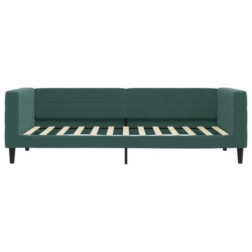 Daybed med udtræk og skuffer 100x200 cm velour mørkegrøn