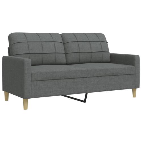 Sofasæt 4 dele med fodskammel stof mørkegrå