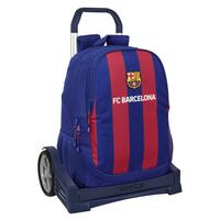 Skolerygsæk med Hjul F.C. Barcelona 24/25 Rødbrun Marineblå 32 x 44 x 16 cm