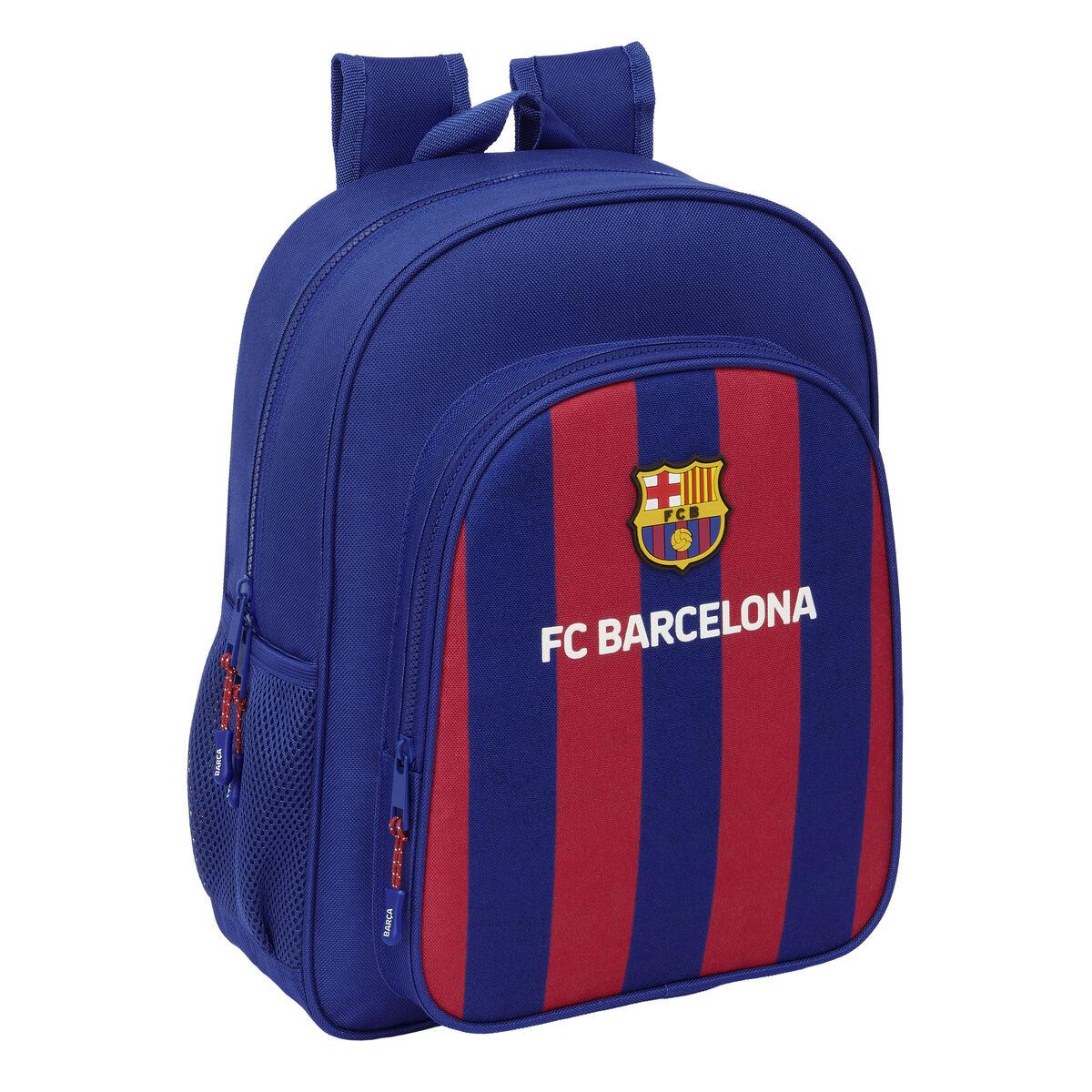 Skoletaske F.C. Barcelona 24/25 Rødbrun Marineblå 32 x 38 x 12 cm