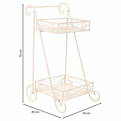 Urtepotteholder Alexandra House Living Hvid Metal Jern 23 x 65 x 28 cm