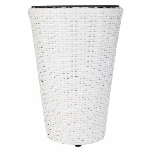 Urtepotte Alexandra House Living Hvid Jern Rattan Plastik 28 x 40 x 28 cm