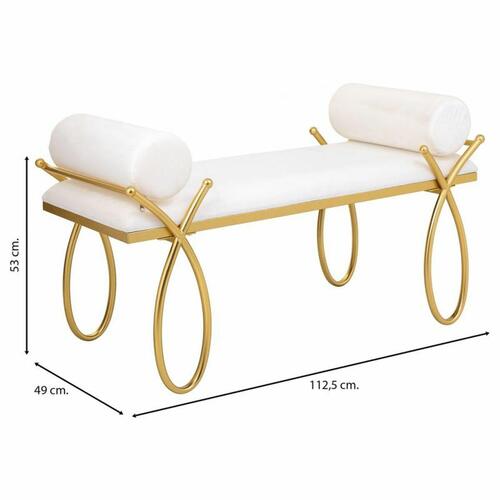 Stol Alexandra House Living Guld Skum Jern Træ MDF 49 x 53 x 112 cm