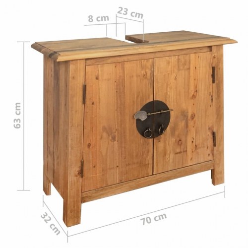 Badeværelsesskab 70×32×63 cm i massivt fyrretræ - underskab til håndvask