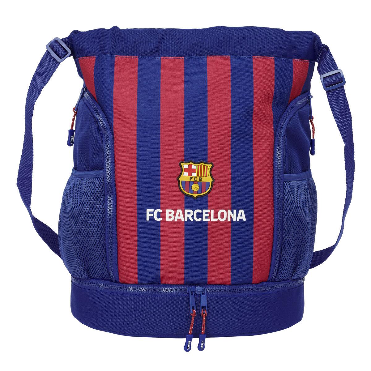 F.C. Barcelona skoletaske/sæk 24/25 - rødbrun & marineblå 35 × 40 cm billede