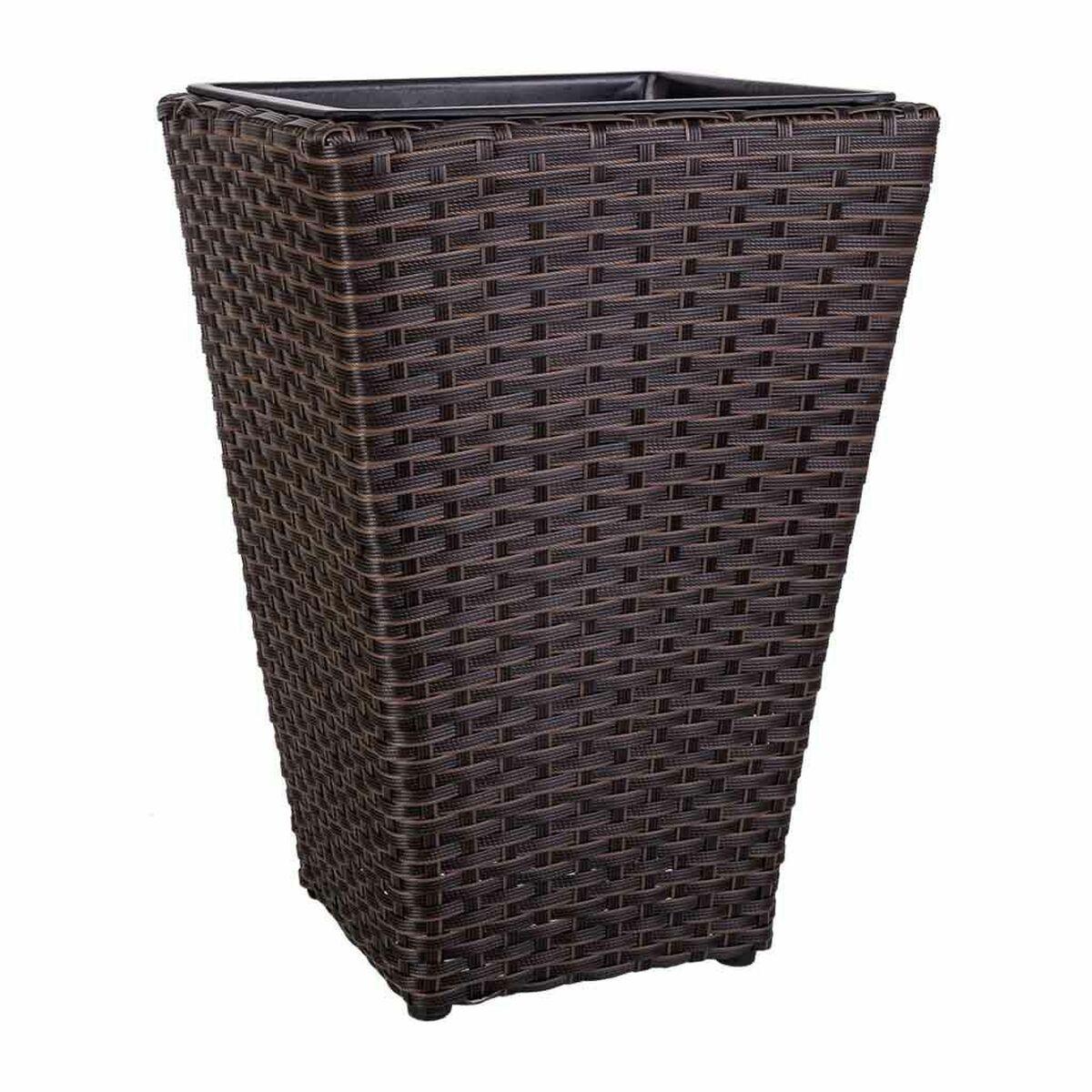 Urtepotte Alexandra House Living Brun Jern Rattan Plastik 28 x 40 x 28 cm