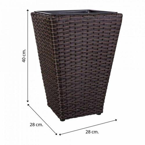 Urtepotte Alexandra House Living Brun Jern Rattan Plastik 28 x 40 x 28 cm