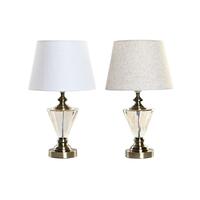 Bordlampe Home ESPRIT Hvid Beige 28 x 28 x 48 cm (2 enheder)