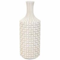 Vase Alexandra House Living Hvid Polyesterharpisk 14 x 39 x 14 cm