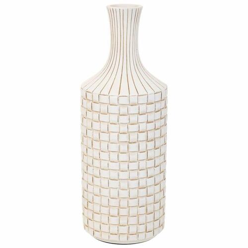 Vase Alexandra House Living Hvid Polyesterharpisk 14 x 39 x 14 cm