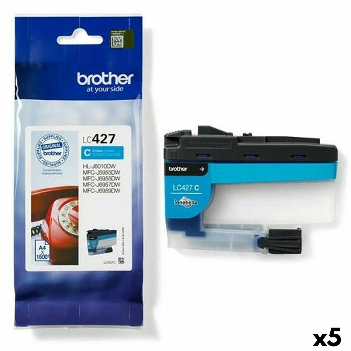Brother LC427C original blækpatron - Cyan, 5-pak (1500 sider)