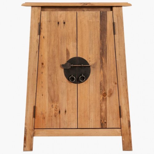 Badeværelsesskab 59×32×80 cm i massivt fyrretræ - vintagelook