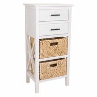 Kommode Alexandra House Living Hvid Træ MDF Naturlig fiber 92 x 32 x 44 cm