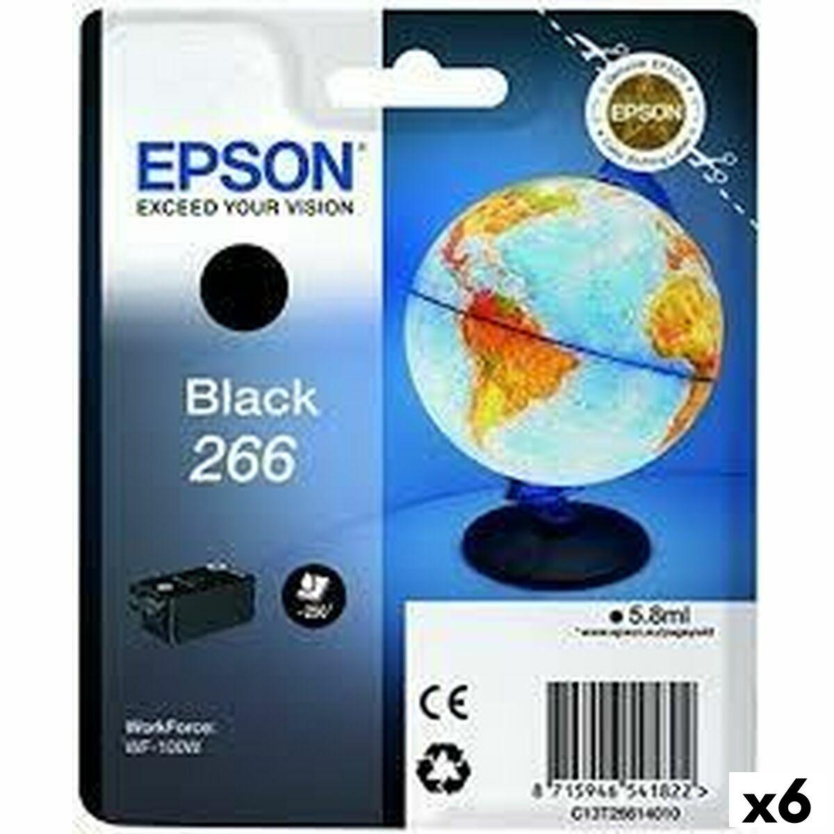 Epson original blækpatron 266, sort - til WorkForce WF-100W/WF-110W (6-pak)