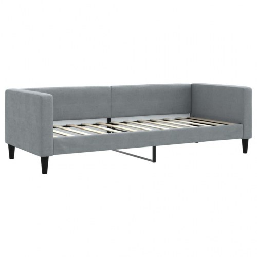 Daybed 80×200 cm i stof - lysegrå sovesofa med armlæn