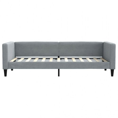 Daybed 80×200 cm i stof - lysegrå sovesofa med armlæn