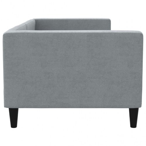 Daybed 80×200 cm i stof - lysegrå sovesofa med armlæn