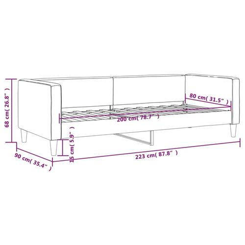 Daybed 80x200 cm stof lysegrå