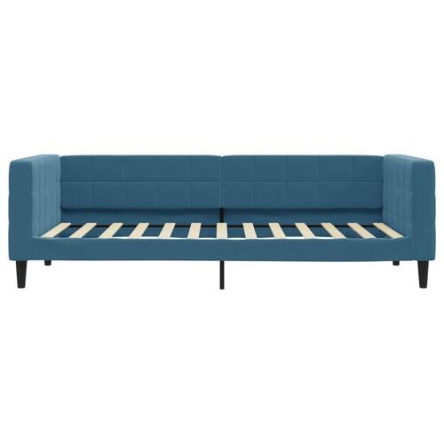 Daybed med udtræk 100x200 cm velour blå