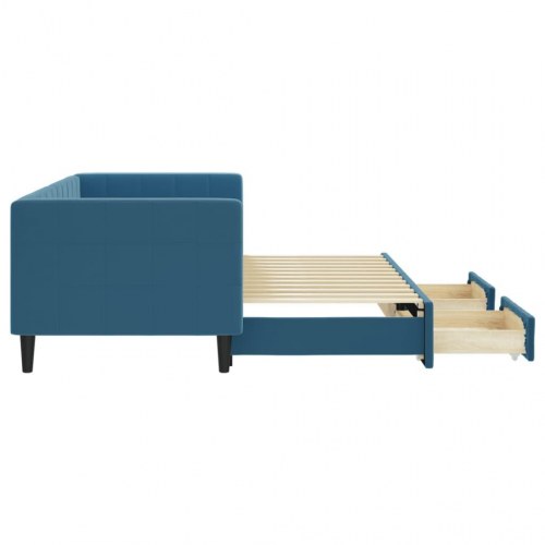 Daybed med udtræk og 2 skuffer 80 x 200 cm - blå