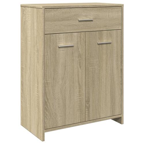 Badeværelsesskab 60x33x80 cm konstrueret træ sonoma-eg