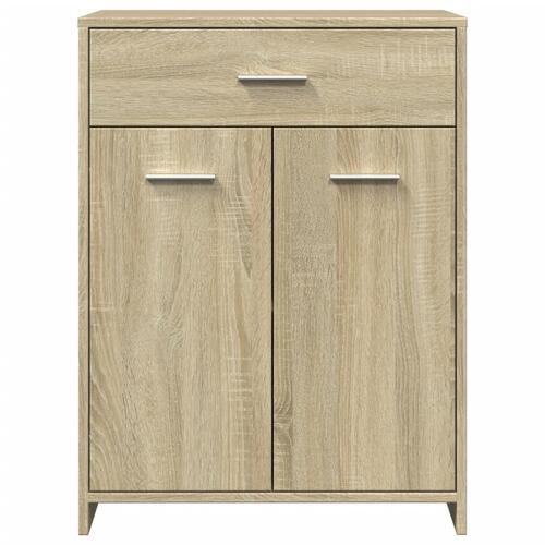 Badeværelsesskab 60x33x80 cm konstrueret træ sonoma-eg