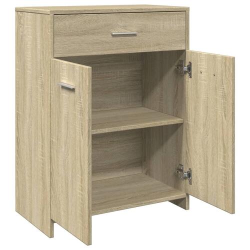 Badeværelsesskab 60x33x80 cm konstrueret træ sonoma-eg
