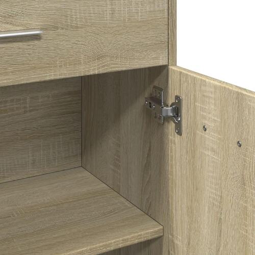 Badeværelsesskab 60x33x80 cm konstrueret træ sonoma-eg