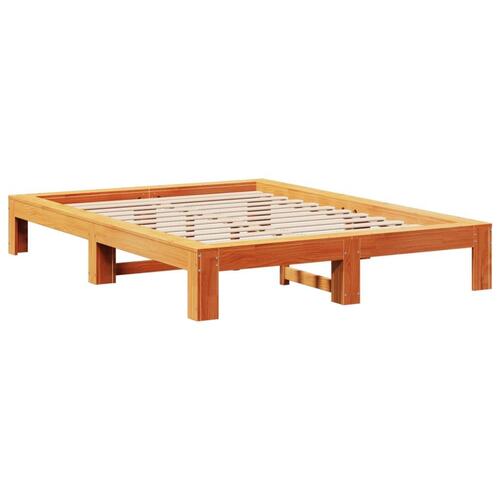 Sengeramme uden madras 140x200 cm massivt fyr gyldenbrun