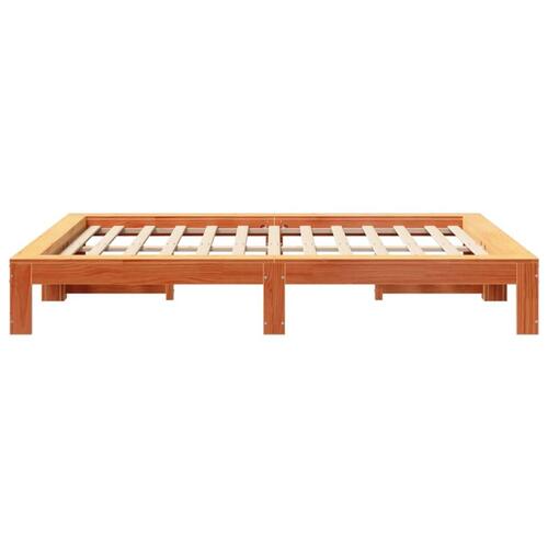 Sengeramme uden madras 140x200 cm massivt fyr gyldenbrun