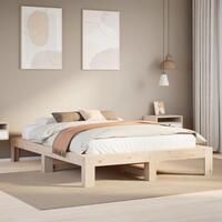Sengeramme uden madras 150x200 cm massivt fyrretræ