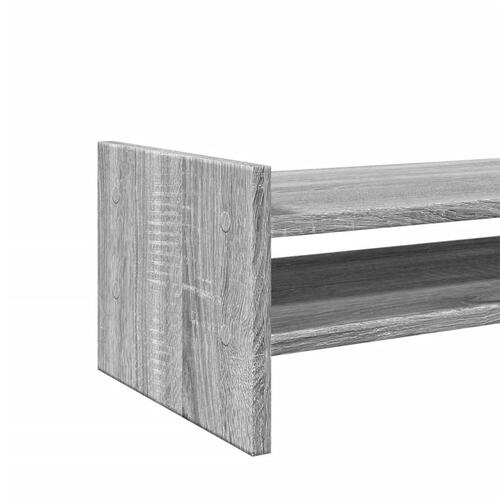 Skærmholder 100x27x20 cm konstrueret træ grå sonoma