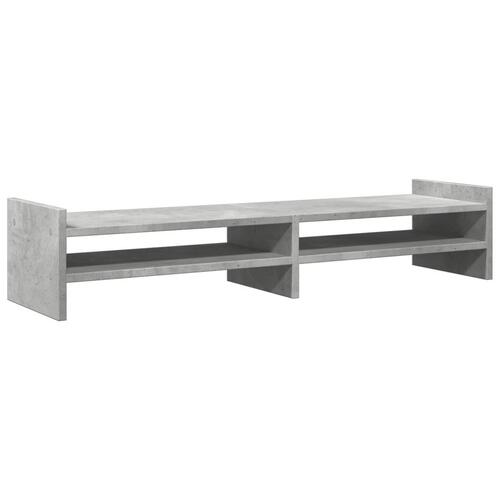 Skærmstander 100x27x20 cm konstrueret træ betongrå