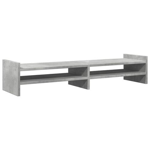 Skærmstander 100x27x20 cm konstrueret træ betongrå