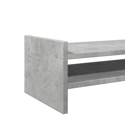 Skærmstander 100x27x20 cm konstrueret træ betongrå