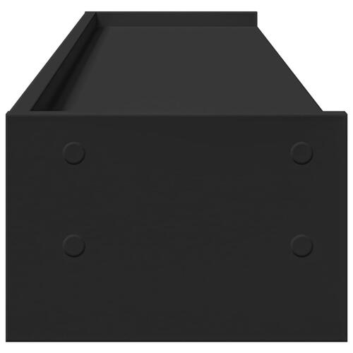Skærmholder 100x24x16 cm konstrueret træ sort