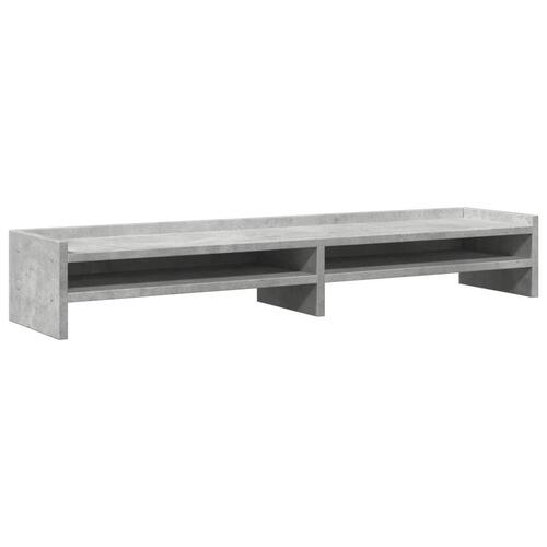 Skærmstander 100x24x16 cm konstrueret træ betongrå