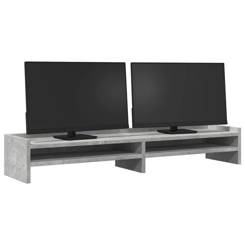 Skærmstander 100x24x16 cm konstrueret træ betongrå